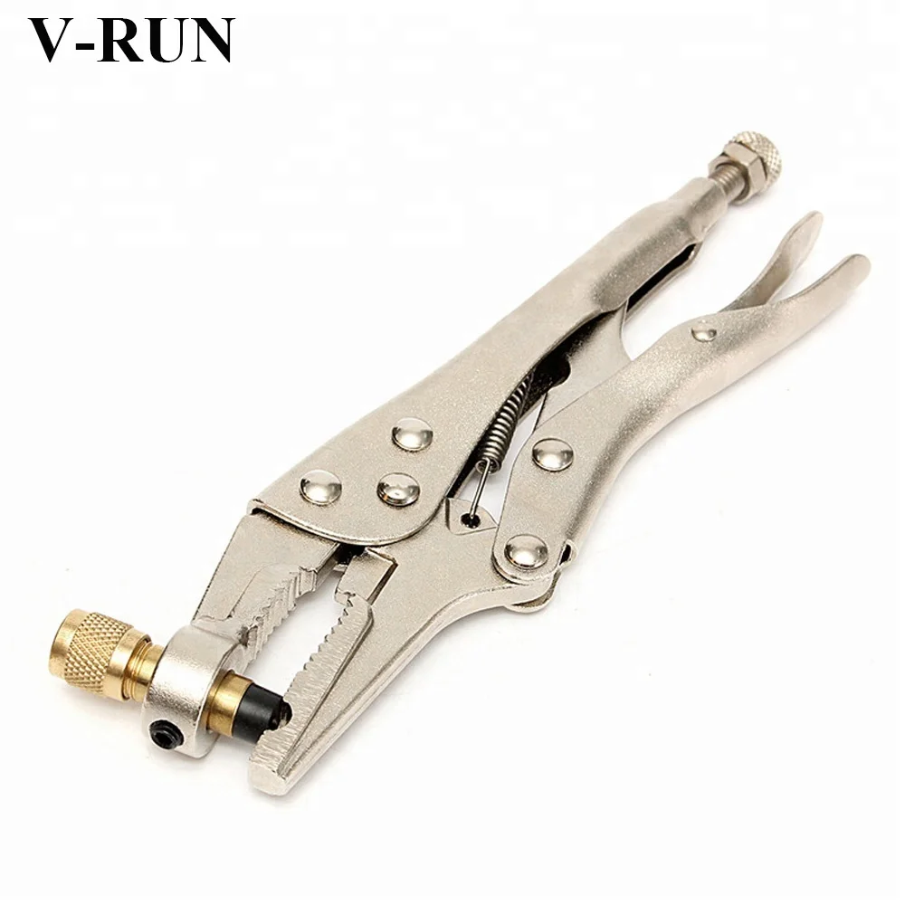 Drillpro Air Conditioner Refrigerant Recovery Refrigeration Tube Steel Locking Plier Hand Tool
