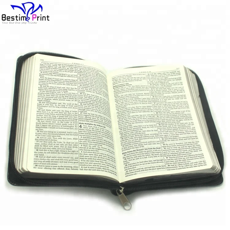 Wholesale Black Leather Cover Christian Bible Book Printing