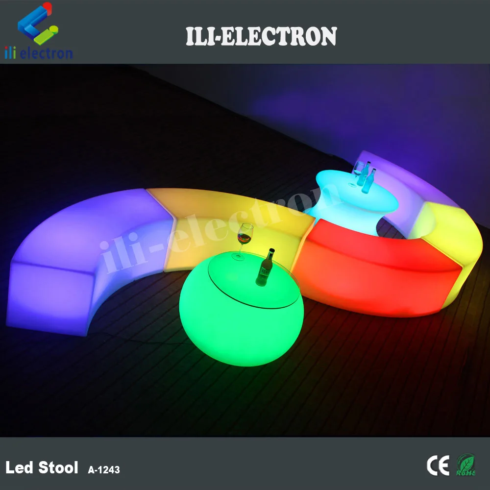 LED luminous stool for bar furniture or indoor furniture