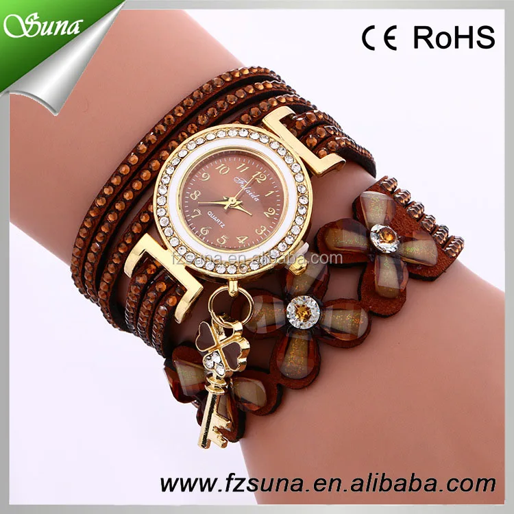 Alibaba Trade Assurance March Promotional Chain Lady Quartz Watch Women Weave Wrap China Oem Watch