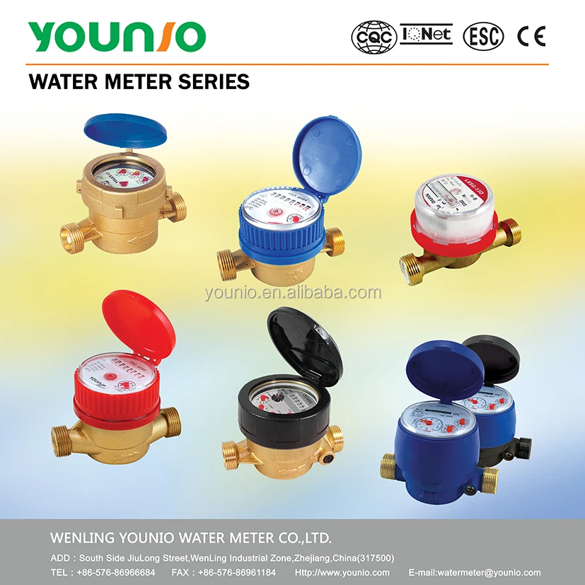 Younio Single Jet Dry Types Class C Water Flow Meter LXSG-13D7~20D7
