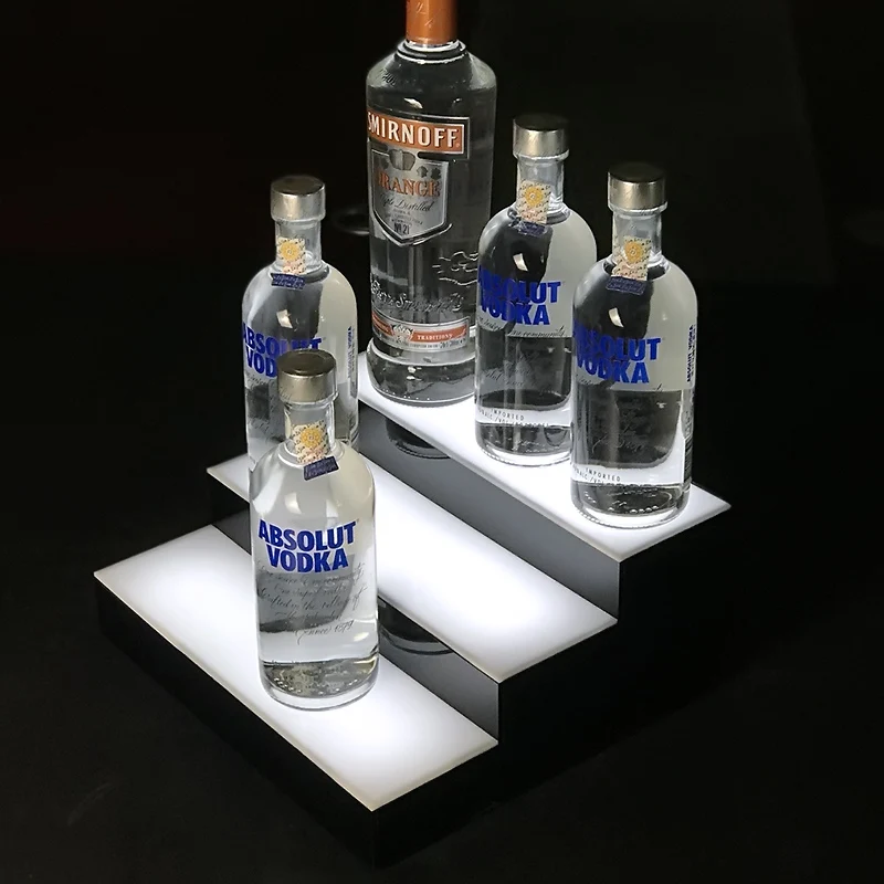 Modern led wine bottle acrylic spoons and forks display stand for 4-9pcs