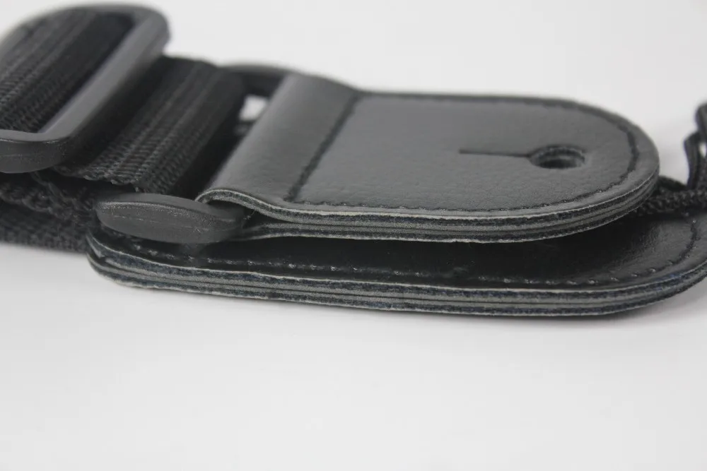 Comfortable Adjustable Belt Woven Cotton Guitar Strap with Leather Ends