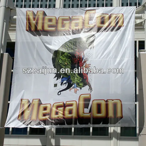 Wall mounted with wind hole large size 20ftX20ft flag banner