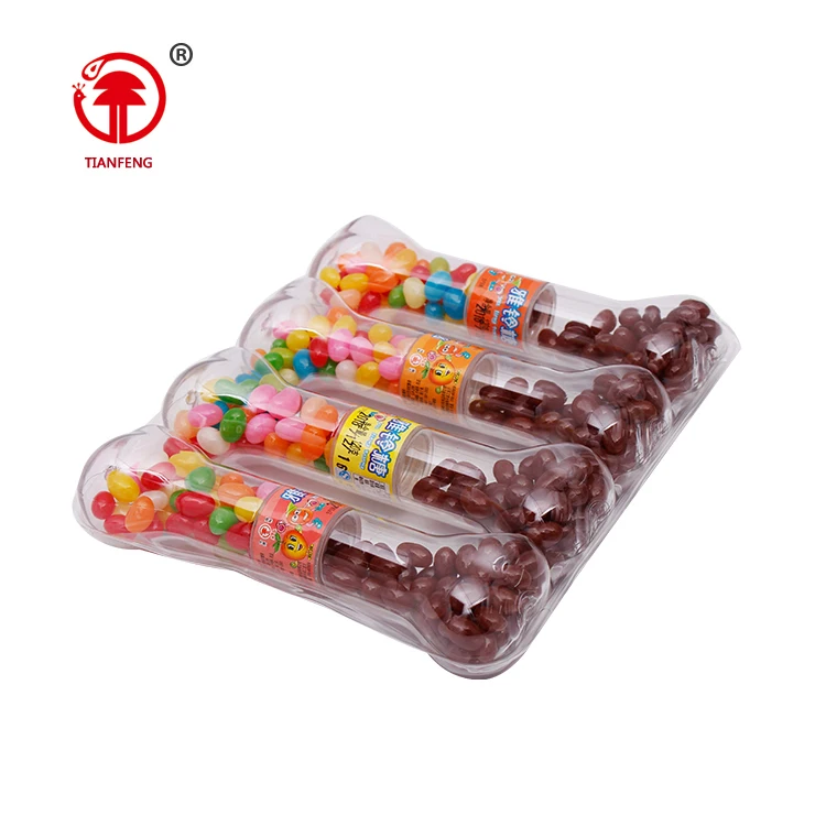 Colorful soft candy cola jelly bean flavours halal jelly bean with bone packing