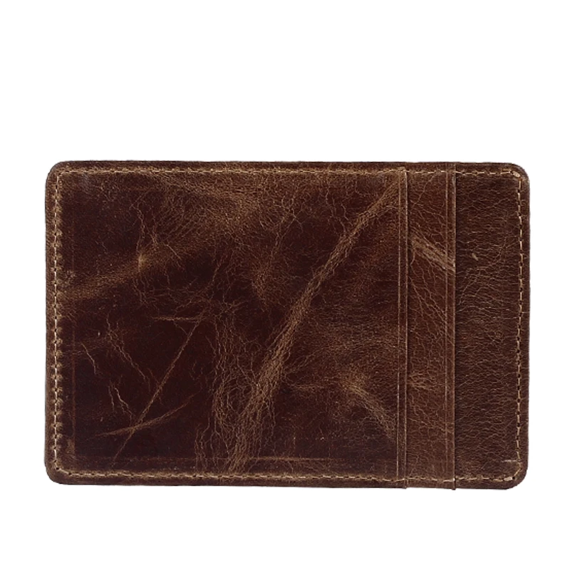 
Customized leather slim mini rfid card holder 