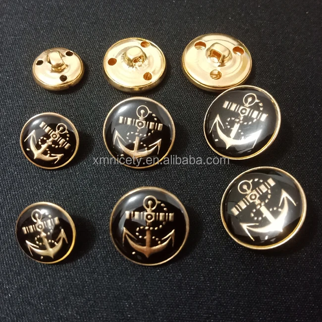 metal anchor button custom metal shank button