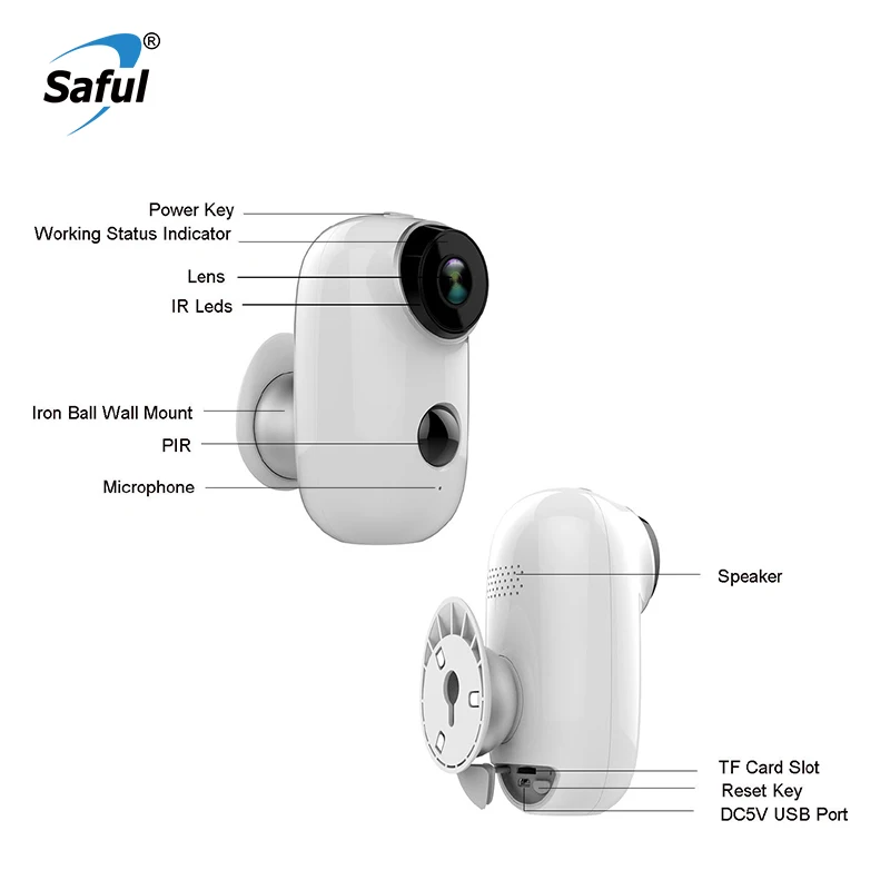 P2P Outdoor Waterproof Wireless Battery Powered IP Smart Wifi Camera 720P