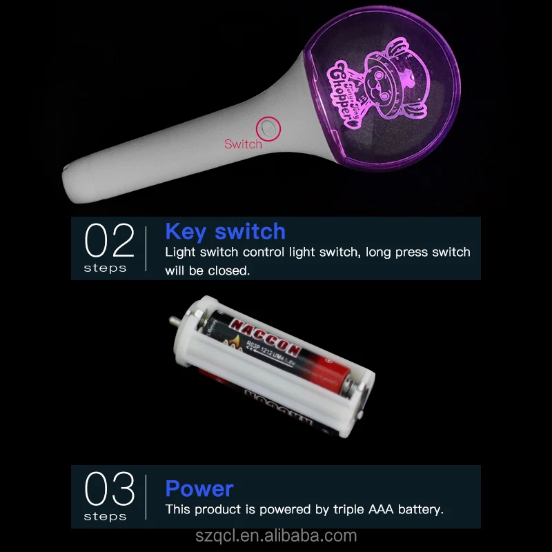 Promotional Customized Logo Oem Plastic Rgb Wireless Acrylic Colorful Ball Shape Multi Color Led Glow Kpop Light Sticks