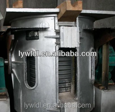 0.5 t capacity aluminum-ferroalloy induction graphite crucible melting furnace