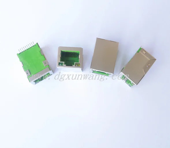 Щит разъем rj45 с трансформатором зеленый цвет plug