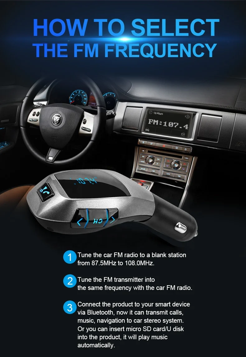 AGETUNR HOT Sell X5 Original design In Car FM Transmitter Bluetooth Car Adapter Charger Driver Multi-function Mp3 Audio Player