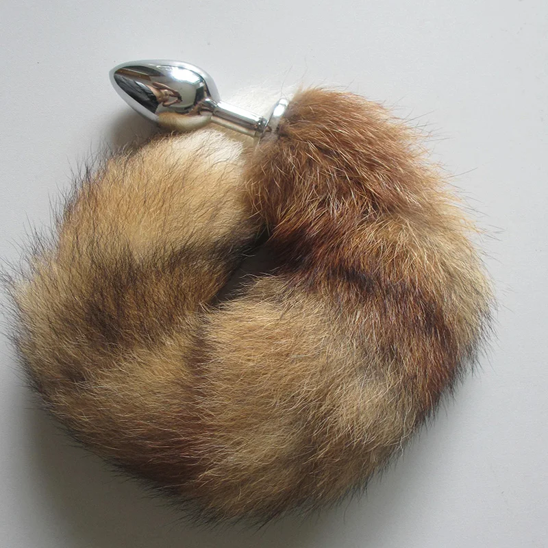 metal fox tail anal butt plug cat tail sex products