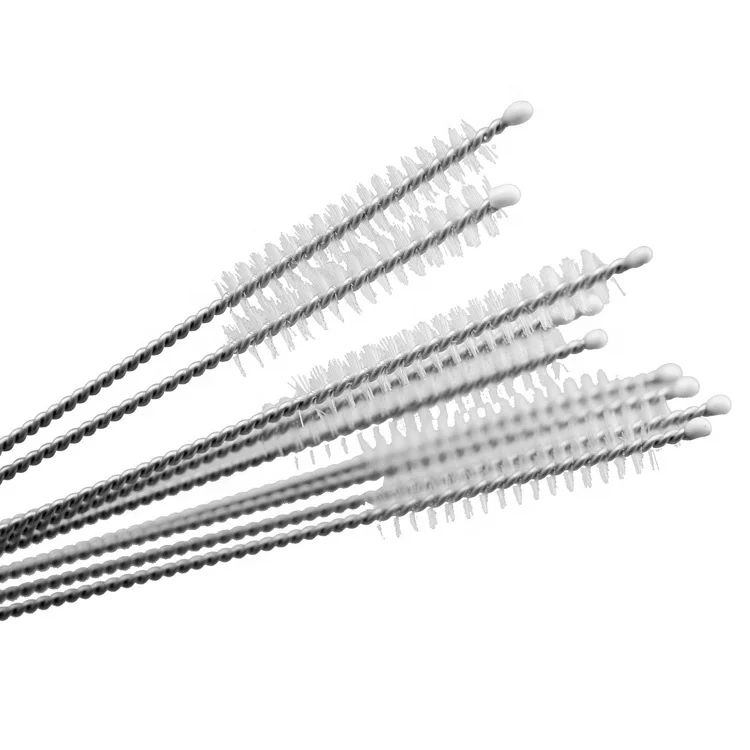 Бесплатный образец, силиконовая металлическая щетка из нержавеющей стали для чистки трубочек
