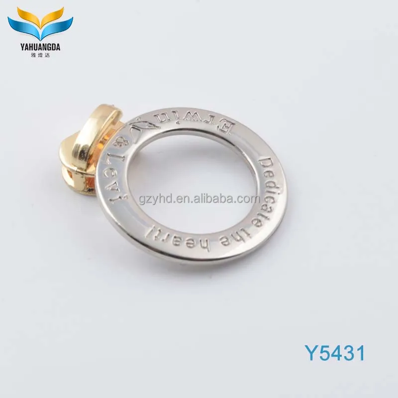 high quality shiny gold color customized engrave logo oval handbag metal spring o ring for handbags fittings/webbing