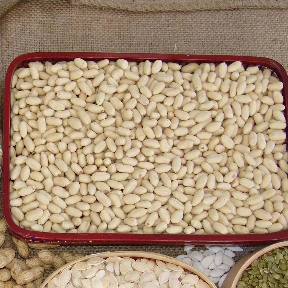 
dry roasted and salted blanched peanuts with plastic bag packing 