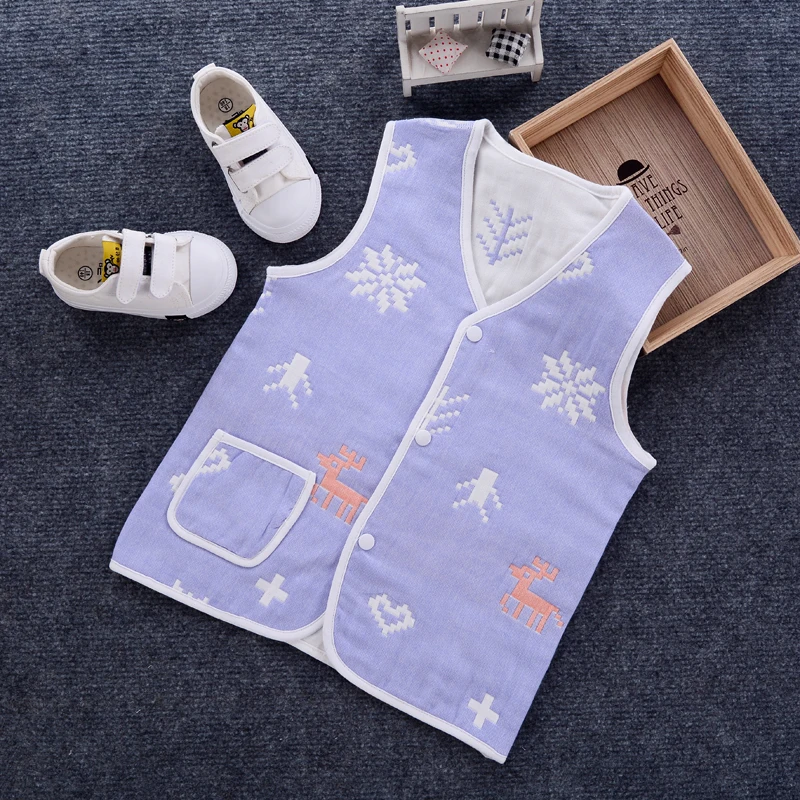 
Spring and autumn thin baby cotton gauze vest 