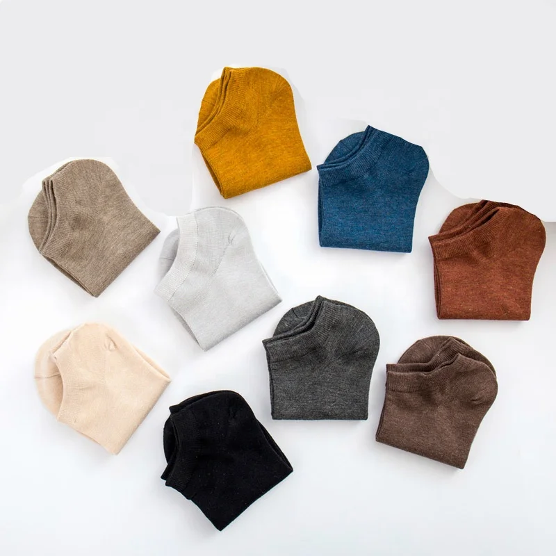 
Custom your own brand black bamboo men ankle socks for men 