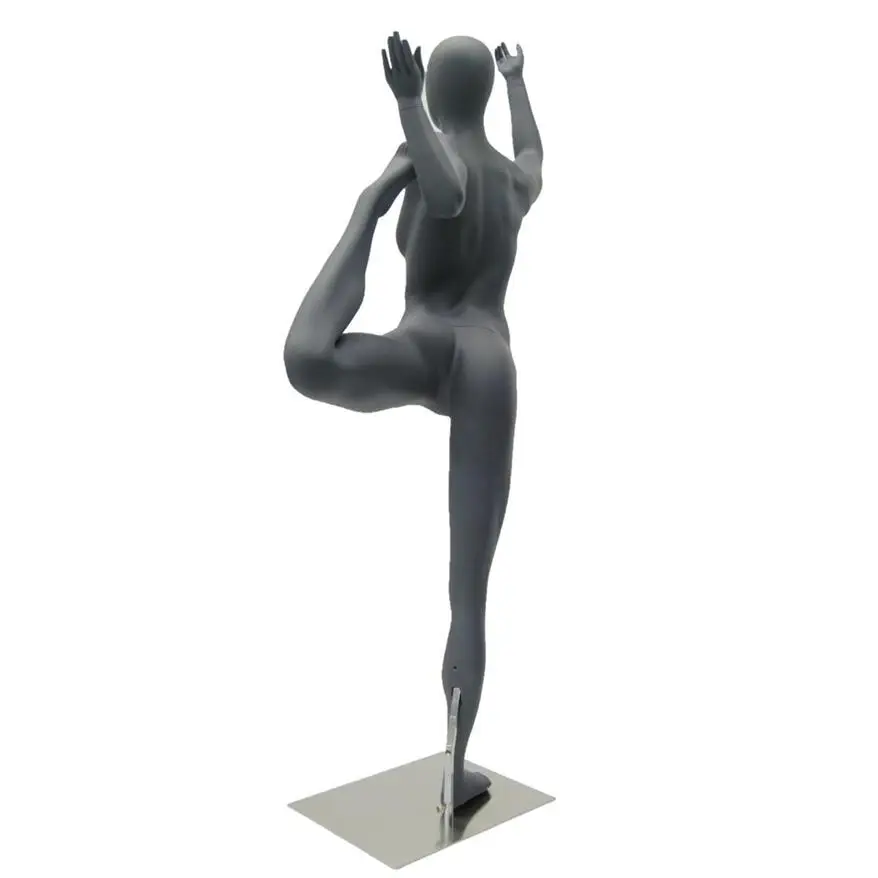 Wholesale High Quality Black Female Full Body Fiberglass Mannequins Yoga Sports Elegant for Clothing Display de vitrine femme