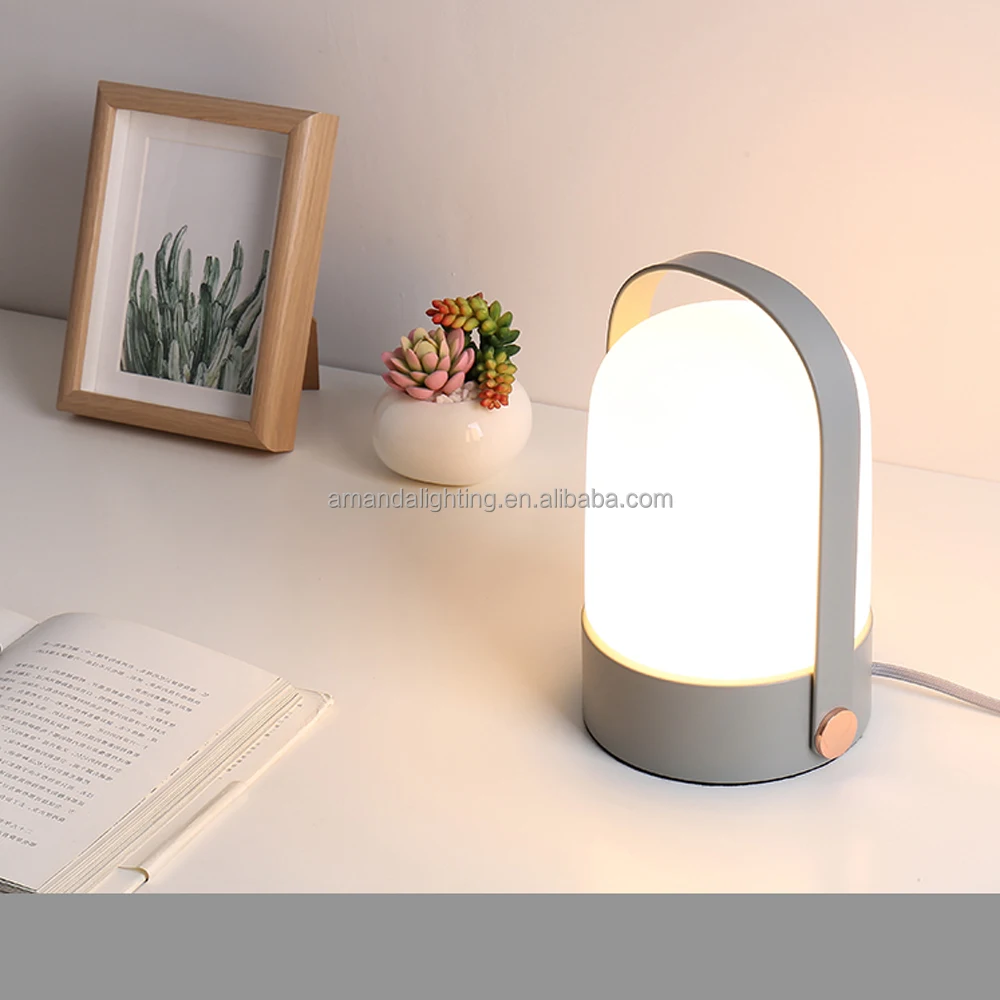 Modern Modern Nordic Macaron Color Electric Lantern Table Lamp Reading Light For Bedroom Bedside Decor