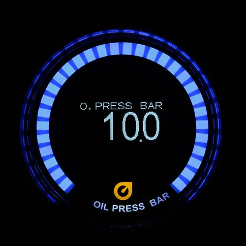 Automatic Black Panel OLED Display Digital Oil Pressure Gauge With Outer 30 LED