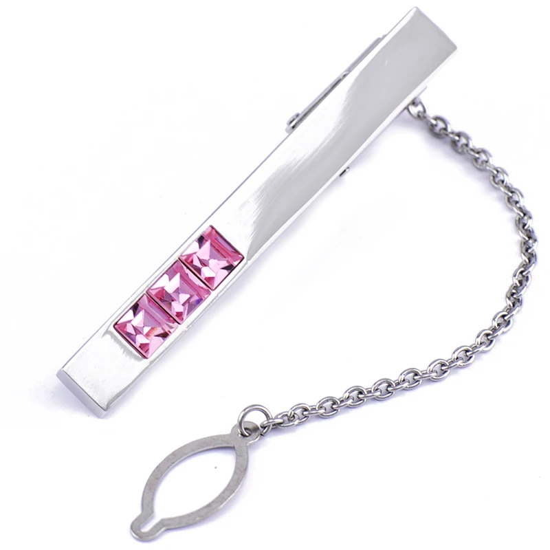 Высококачественный классический мужской зажим для галстука на цепочке с гравировкой без логотипа на заказ