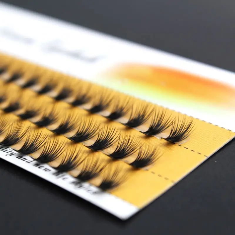 
100% human hair hand made false eyelash with customized pack and logo Indonesia 