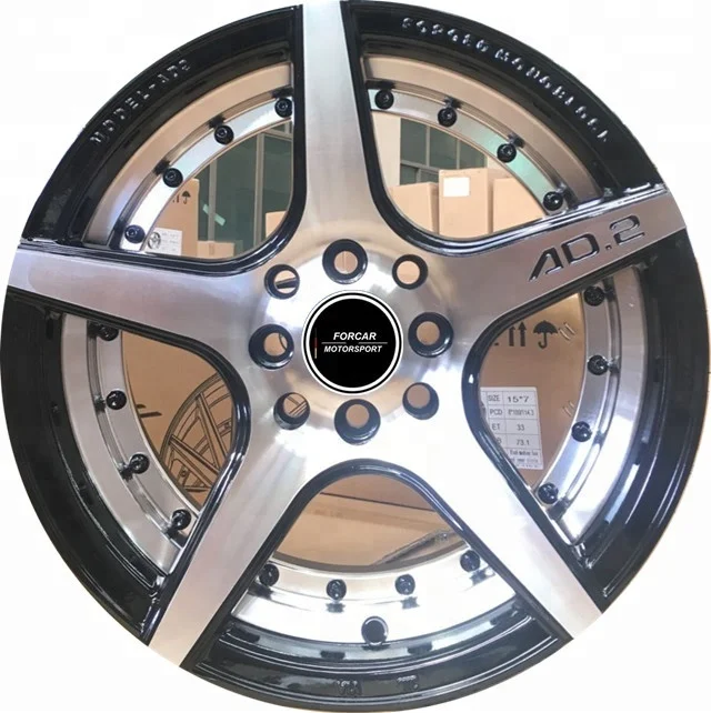 Five Spokes 15*7j Black Concave Alloy Wheel Rims, Car Alloy Wheel