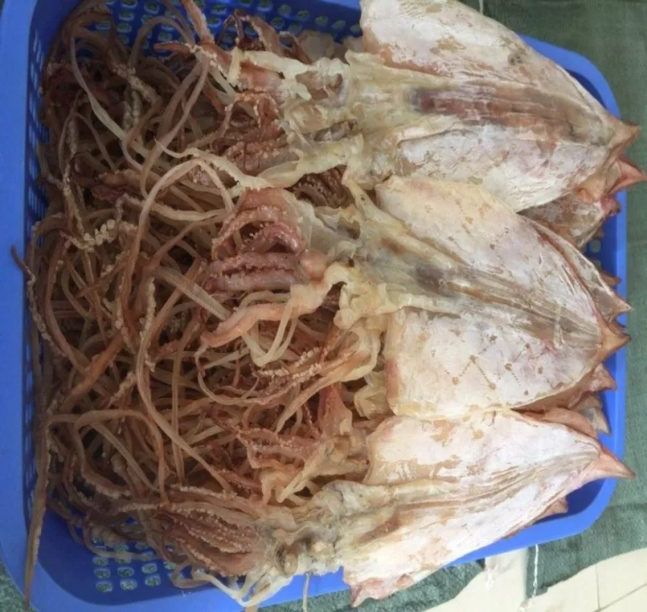 Skin on bulk cheap dried black squid for sale