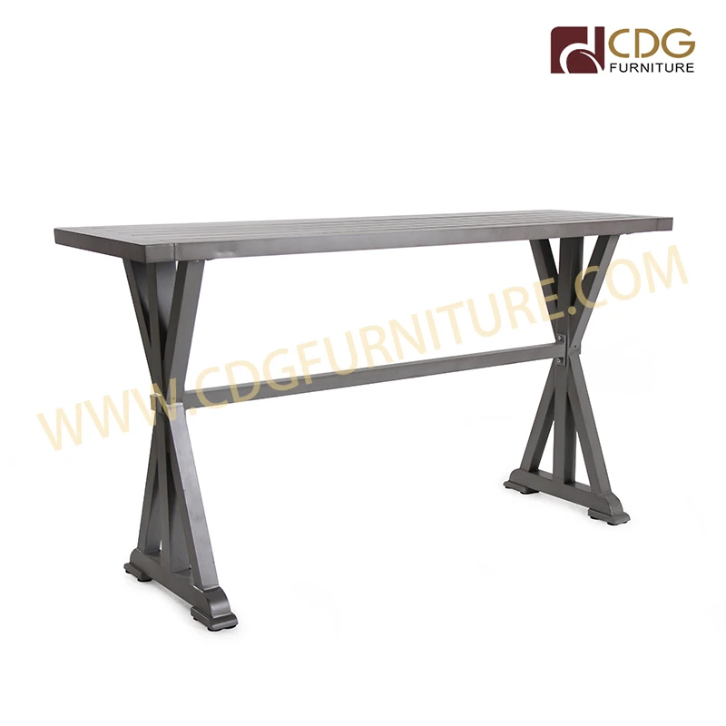 Emotional Aluminum Pub Cafe Restaurant High Table Modern Design French Aluminium Bar Stools Table And Chair For Club Bar Furnitu