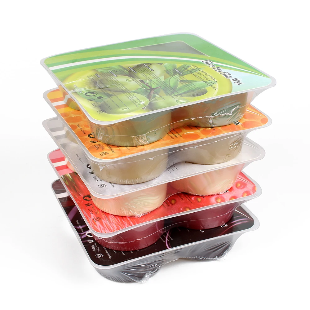 Factory cheap price 500g hot film hard wax depilatory hard wax block body hair removal block wax with PP tray packing