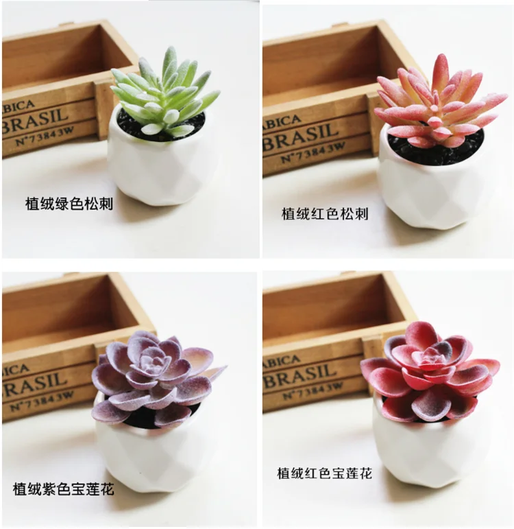 
China wholesale small size artificial plants potted succulents for desk decoration 