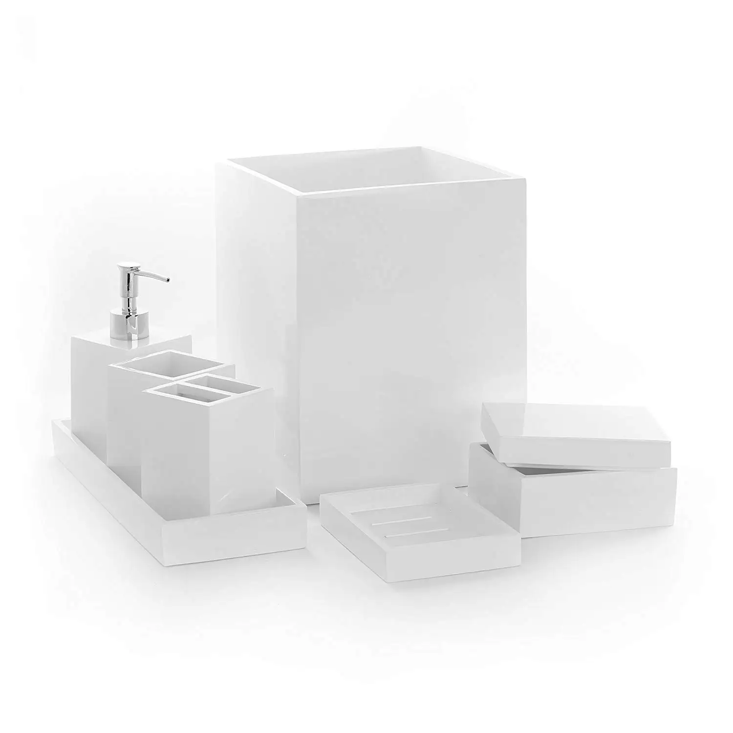 home decor bathroom products accessory Hotel white resin bath set