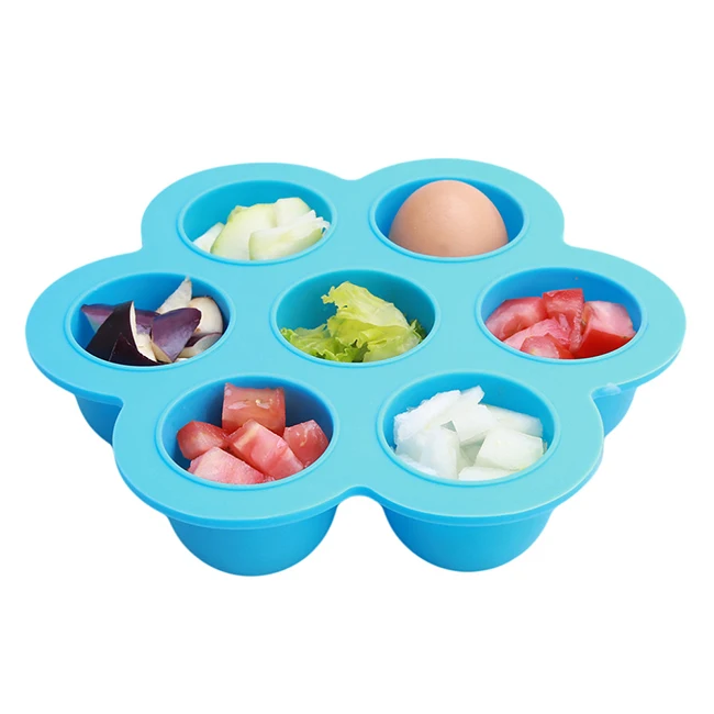 Healthy And Tasteless 7 Hole Flowers Baby Silicone Food Storage Containers Freezer Trays