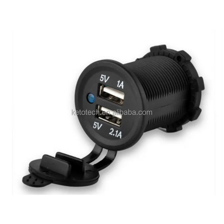 Dual USB Marine Camper RV SUV Truck 12V 24V 3.1A Car Charger Socket
