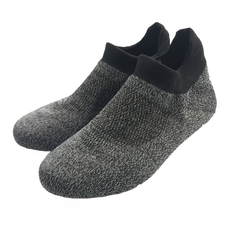 New sock knit vamp cotton fabric men light weight sport shoes upper with free stit