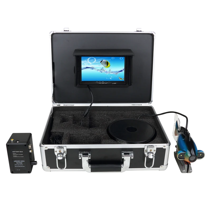 Fish Finder 20m cable 7 inch monitor Performance Underwater Ice Fishing Camera With 2Pcs White LED Lights Used For Ice Fishing