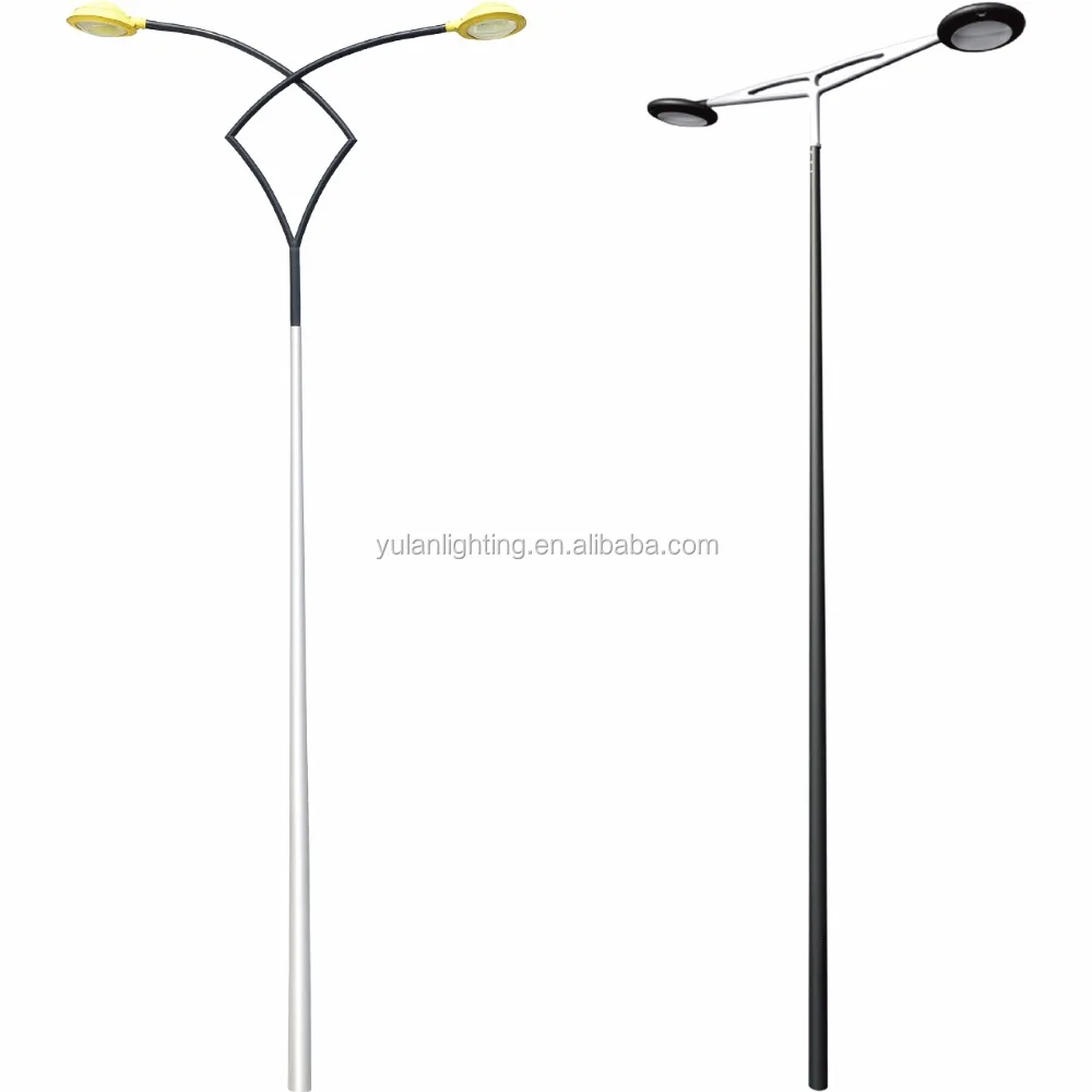 
competitive price steel pipe double arm street light pole 8m for sale 