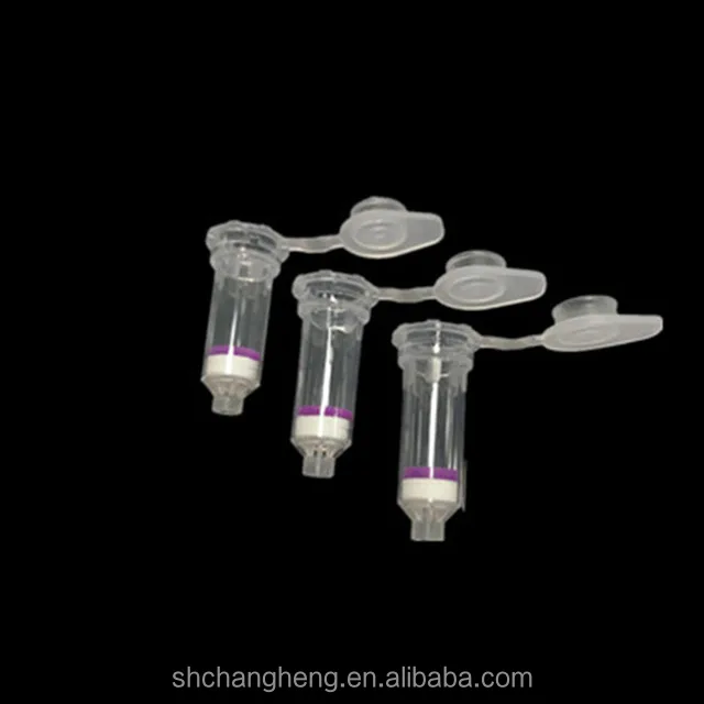 Professional silica membrane 0.8ml spin column with purple O-ring for DNA testing