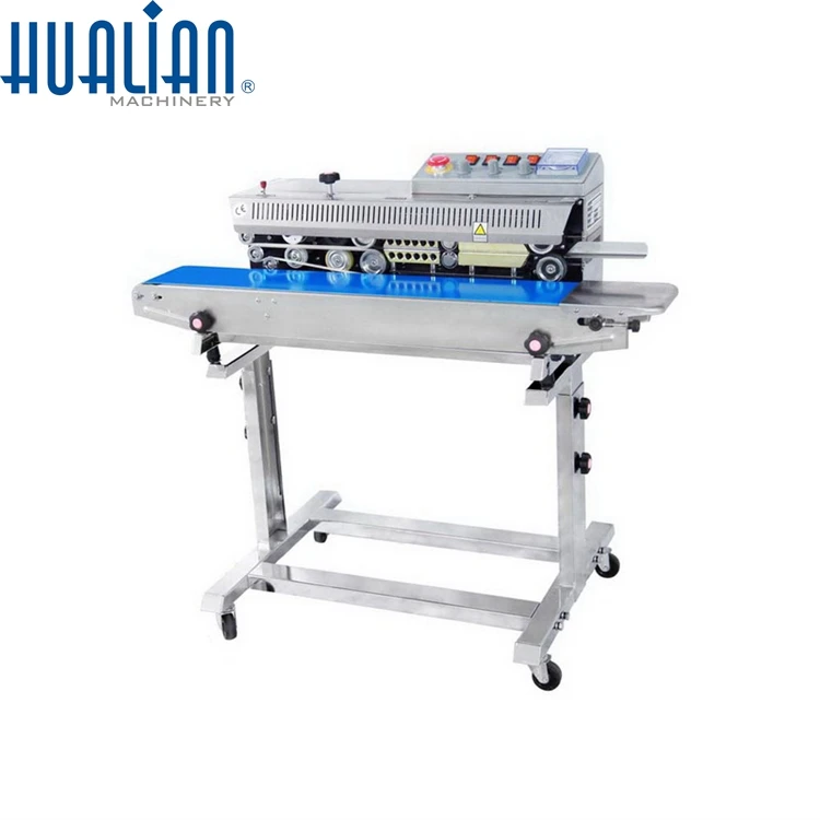 FRBM-810III Hualian Solid Ink Printing Coding Packing Food Pouch Continuous Plastic Bag Heat Band Sealer Sealing Machine