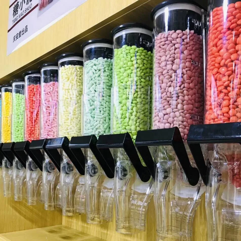 
Wholesale foods clear plastic mini candy container grvaity dry foods gravity bin bulk candy dispenser for sale 