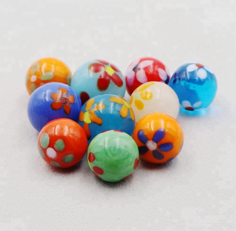 Wholesale Assorted Sea Glass Pebble Handmade Custom Colored China Factory Ball Toy Glass Marble for sale