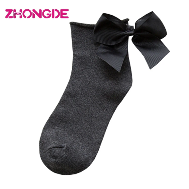 Korea cute bow socks Korean College wind wild thin heap socks