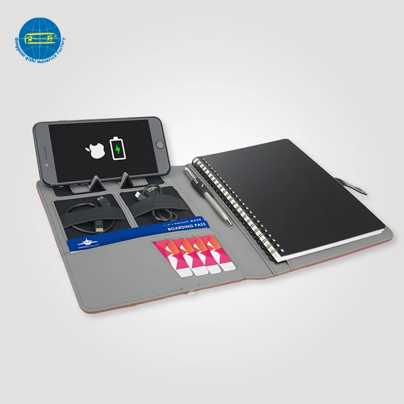 
2018 New Items Wireless Charging Notebook With Power Bank 