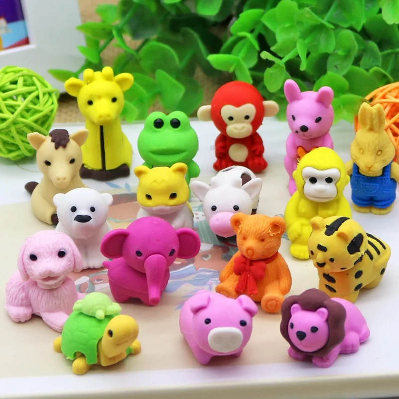 Back To School Promotional TPR Rubber Cute 3D DIY Kawaii Pencil Eraser
