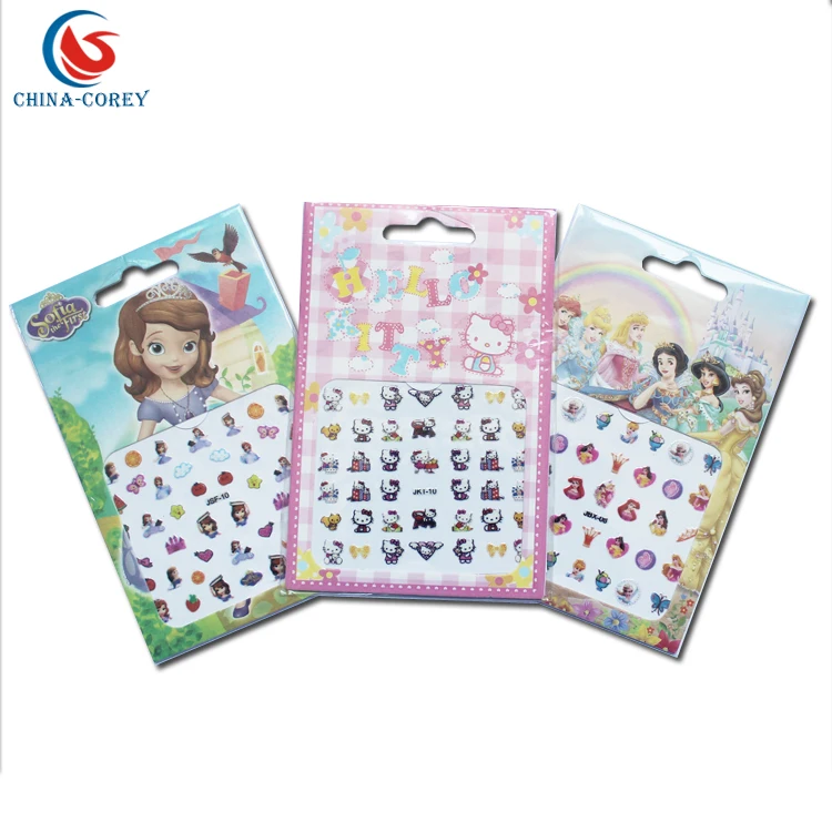 free sample custom design 3d christmas cartoon nail polish art sticker for girls