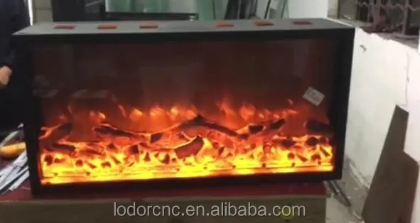 Factory Customized 2-Sided Electric Fireplace with LED Display Steel Material Remote Control 1500W Power Home Heating Decoration