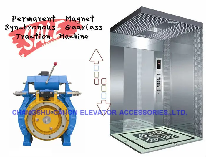 800KG PM Synchronous Gearless Elevator Motor roping 1:1