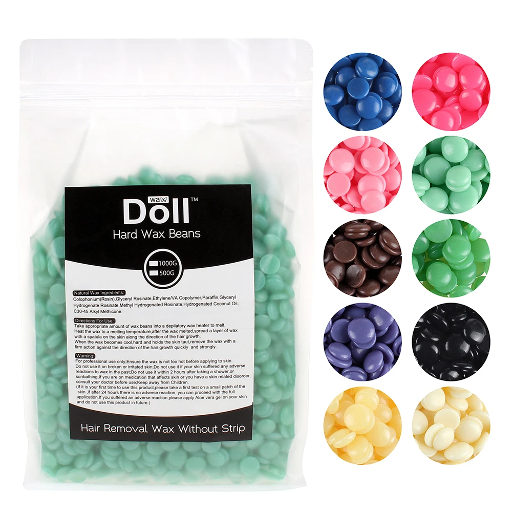 Aloe Flavor 1000g Hair Removal Hard Wax Beans painless Full-Body Depilatory 1kg hard Wax Beads
