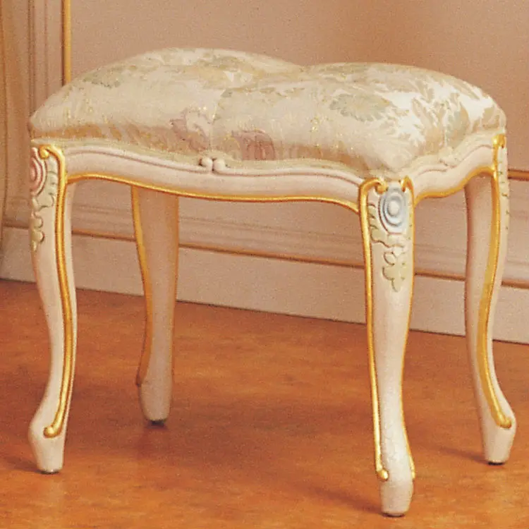 Роскошная деревянная мебель для спальни-позолоченный табурет ручной работы в стиле барокко